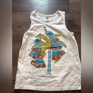 Tea Collection Kids Sleeveless Top with Peacock Design